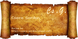 Csere Gordon névjegykártya